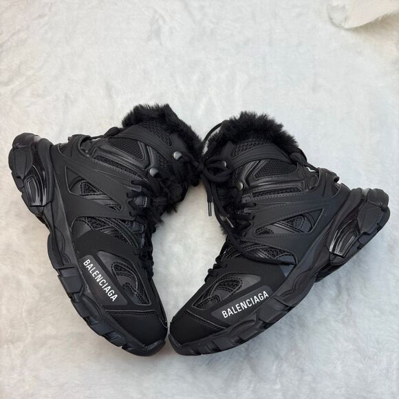 BALENCIAGA TRACK HIKE FAUX FUR-LINED SNEAKERS 'BLACK' - Picture 5 of 12
